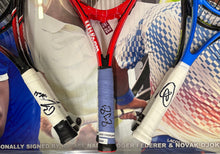 Load image into Gallery viewer, ROGER FEDERER, RAFAEL NADAL &amp; NOVAK DJOKOVIC Signed Tennis Racquets Display
