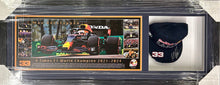 Load image into Gallery viewer, MAX VERSTAPPEN Signed F1 Red Bull Racing Cap &amp; Championship Print Display
