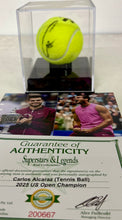 Load image into Gallery viewer, CARLOS ALCARAZ Signed US Open 2025 Tennis Ball in Display Box
