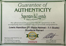 Load image into Gallery viewer, LEWIS HAMILTON Signed Scuderia Ferrari F1 Helmet
