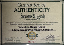 Load image into Gallery viewer, VALENTINO ROSSI Signed Glove &amp; Print Display
