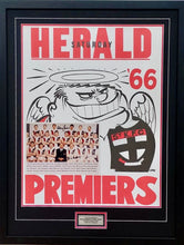 Load image into Gallery viewer, DARREL BALDOCK &amp; ALLAN JEANS Signed “1966 Premiers&quot; Photo &amp; Poster Display
