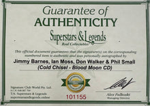 Load image into Gallery viewer, COLD CHISEL - JIMMY BARNES, IAN MOSS, DON WALKER &amp; PHIL SMALL Signed CD &amp; LP Display
