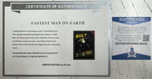 Load image into Gallery viewer, USAIN BOLT Signed Photo &amp; Rio2016 Print Display
