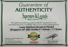 Load image into Gallery viewer, LEWIS HAMILTON Signed Scuderia Ferrari 2025 Singapore GP F1 Helmet
