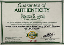 Load image into Gallery viewer, BLOODSPORT - JEAN-CLAUDE VAN DAMME &amp; BOLO YEUNG Signed Photos &amp; Poster Collage Display
