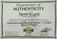 Load image into Gallery viewer, LANDO NORRIS Signed 2023 Miami F1 Helmet
