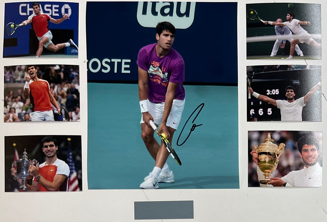 CARLOS ALCARAZ Signed Photo Collage Display