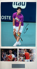 Load image into Gallery viewer, CARLOS ALCARAZ Signed Photo &amp; 2022 US Open Program Display
