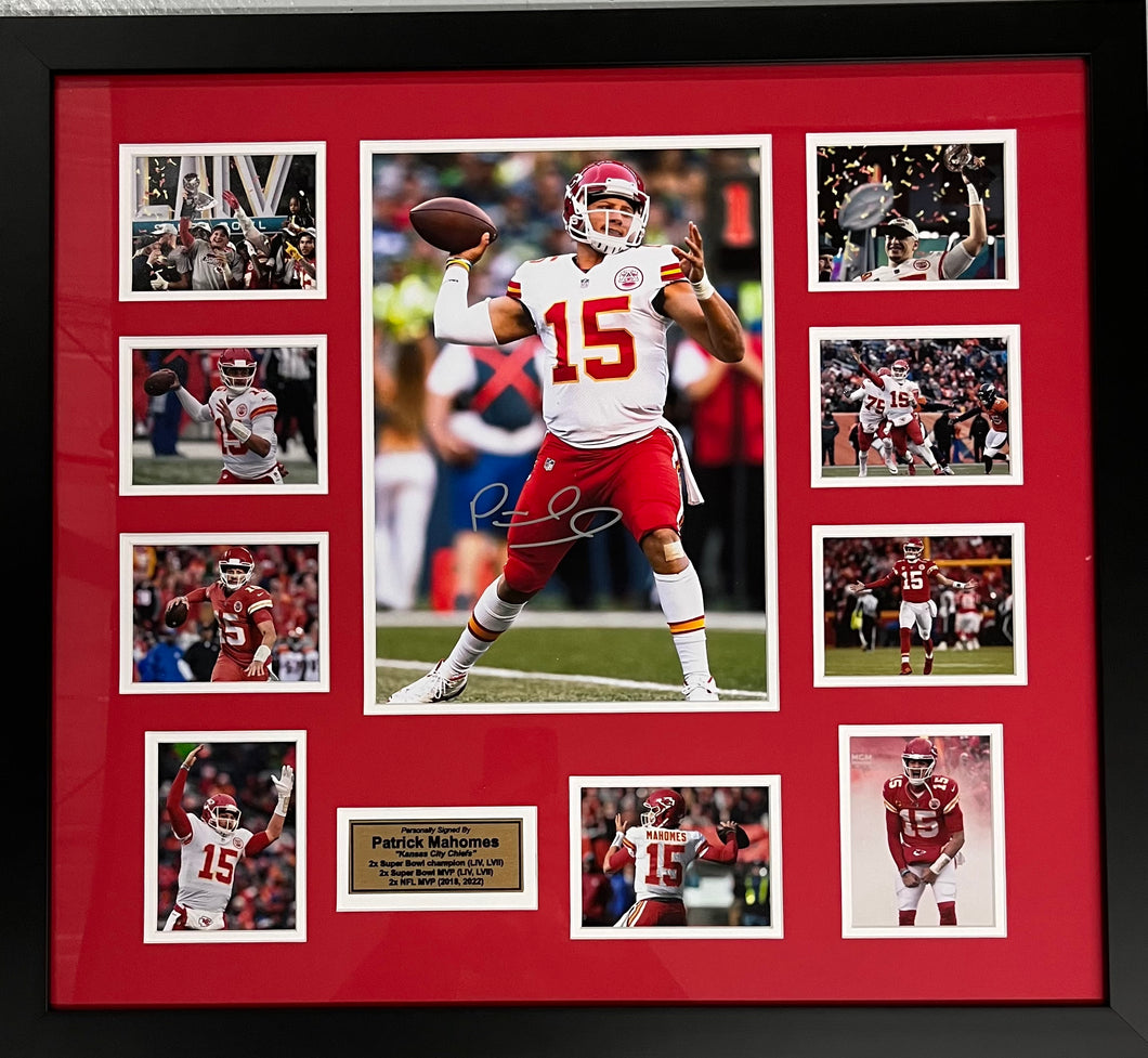PATRICK MAHOMES “Kansas City Chiefs” Signed Photo Collage Display