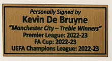 Load image into Gallery viewer, KEVIN DE BRUYNE Signed Manchester City Treble Photo Collage Display
