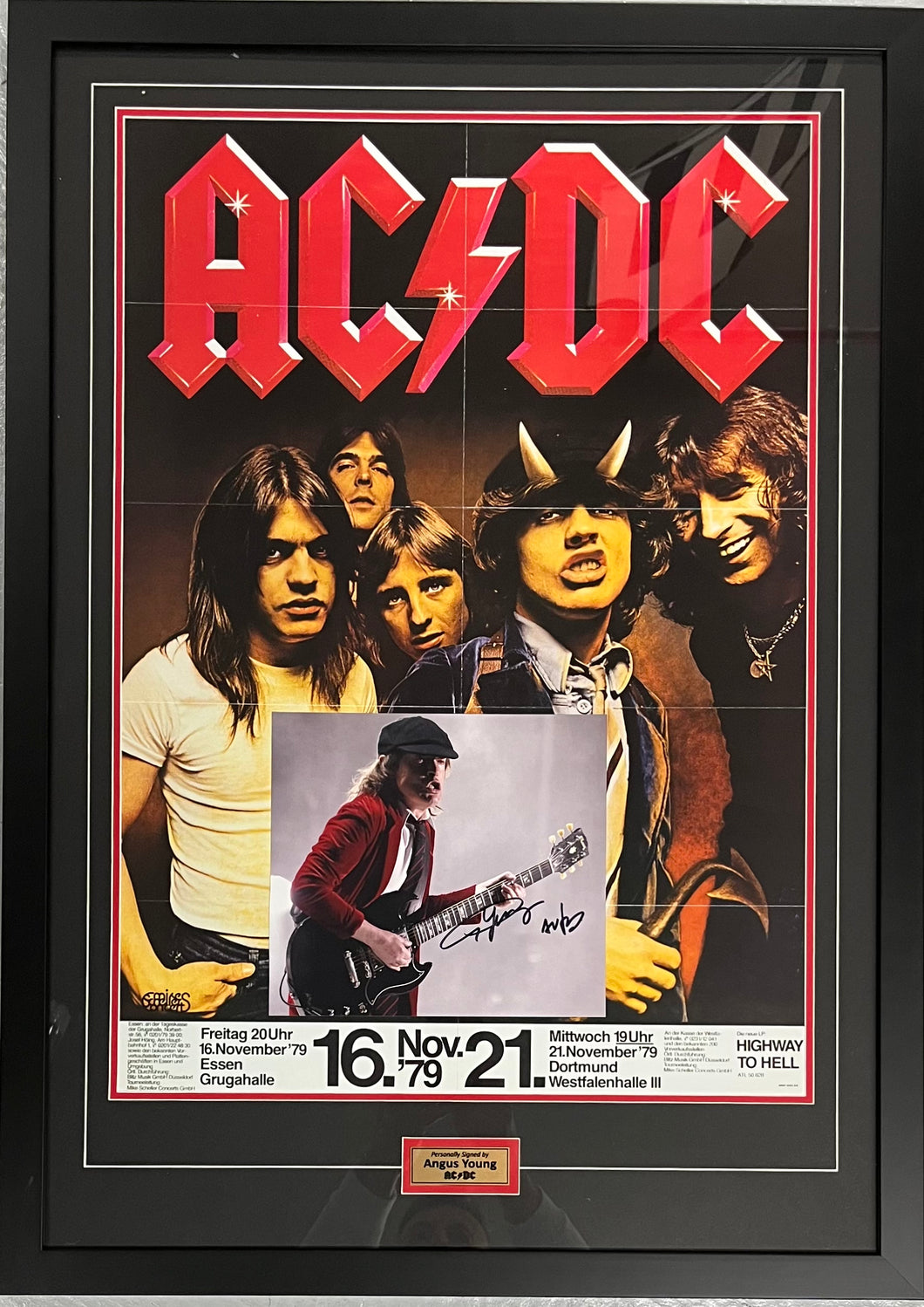 ACDC - ANGUS YOUNG Signed Photo &  Poster Display