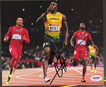 Load image into Gallery viewer, USAIN BOLT Signed Photo &amp; Rio2016 Print Display
