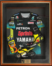 Load image into Gallery viewer, VALENTINO ROSSI Triple Signed Racing Glove/Boot/Shirt Display
