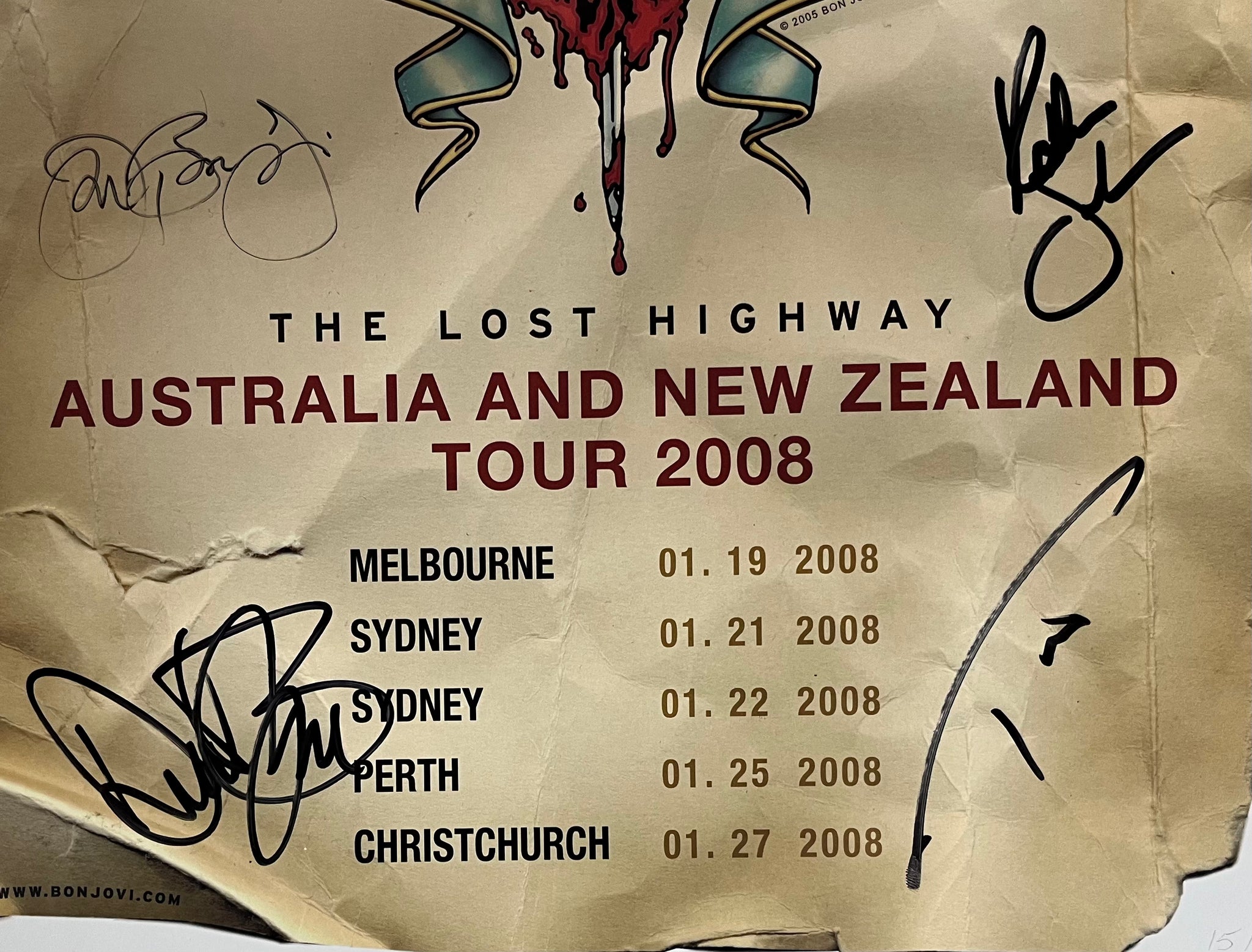 Bon Jovi Signed Lost Highway Tour Poster | Limited Edition