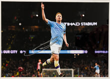 Load image into Gallery viewer, KEVIN DE BRUYNE Signed Manchester City Treble Photo Collage Display
