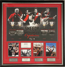 Load image into Gallery viewer, JAMES HIRD, TERRY DANIHER, MARK THOMPSON &amp; KEVIN SHEEDY Essendon &quot;Premiership Captains &amp; Coach&quot; Signed Collage Display
