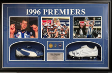 Load image into Gallery viewer, WAYNE CAREY &amp; GLENN ARCHER “1996 Premiers” Signed Boots &amp; Medals Display
