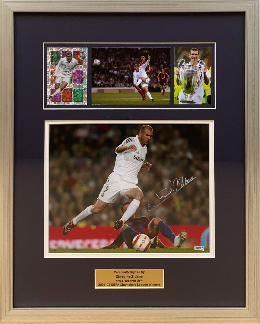 ZINEDINE ZIDANE Signed Real Madrid Photo Collage Display