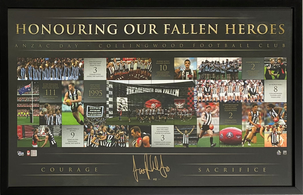 Scott Pendlebury signed Honouring Our Fallen Heroes Anzac Day print