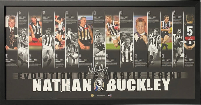 Nathan Buckley signed Evolution of a Magpie Legend print