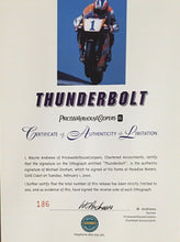 Load image into Gallery viewer, MICK DOOHAN Signed &quot;Thunderbolt&quot; Print Display
