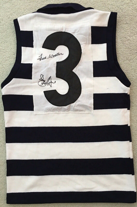 Fred Wooller signed Geelong jumper