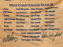 Load image into Gallery viewer, Unframed JOHN WORSFOLD &amp; MICK MALTHOUSE Signed “West Coast Eagles 20 Years 1987-2006” Jumper
