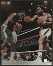 Load image into Gallery viewer, MUHAMMAD ALI &amp; JOE FRAZIER Signed “Thrilla in Manila” 16&quot;x20” Online Authentics Photo Display
