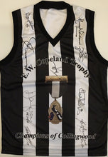 Load image into Gallery viewer, Unframed TONY &amp; RAY SHAW, WEIDEMAN, SWAN, CARMAN, DIDAK, SIDEBOTTOM, CLOKE &amp; LICURIA Signed Collingwood “Copeland Trophy Winners” Jumper
