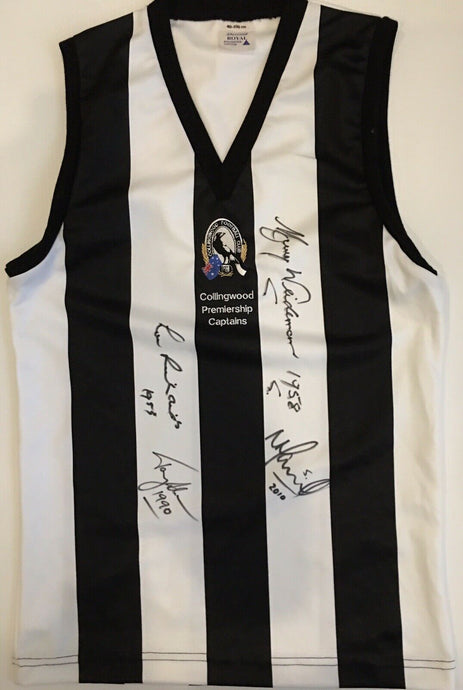 Signed Collingwood jumper by Richards, Weideman, Shaw, Maxwell