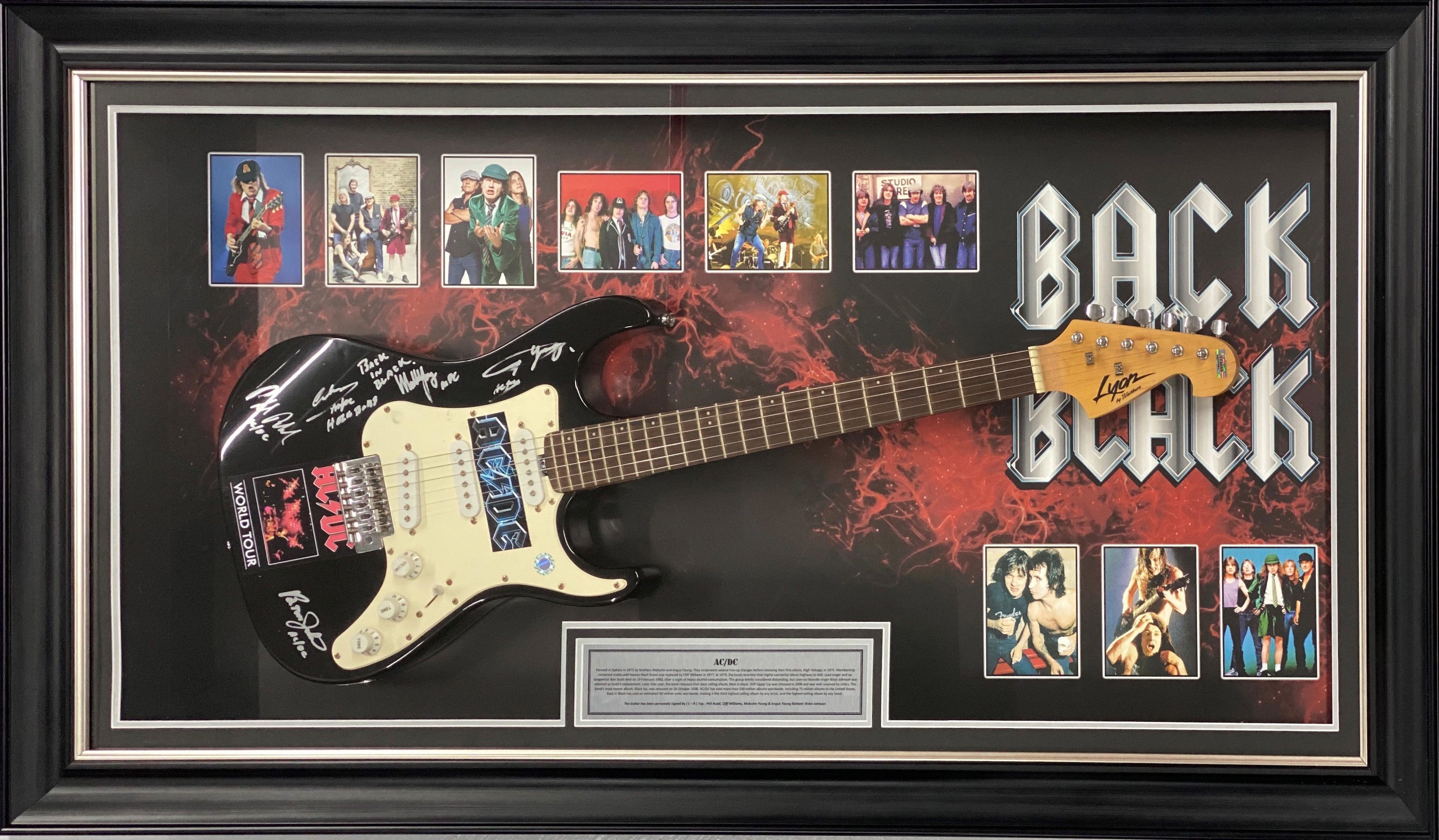 AC/DC Signed Guitar Display with Certificate - Box Framed – Superstars ...
