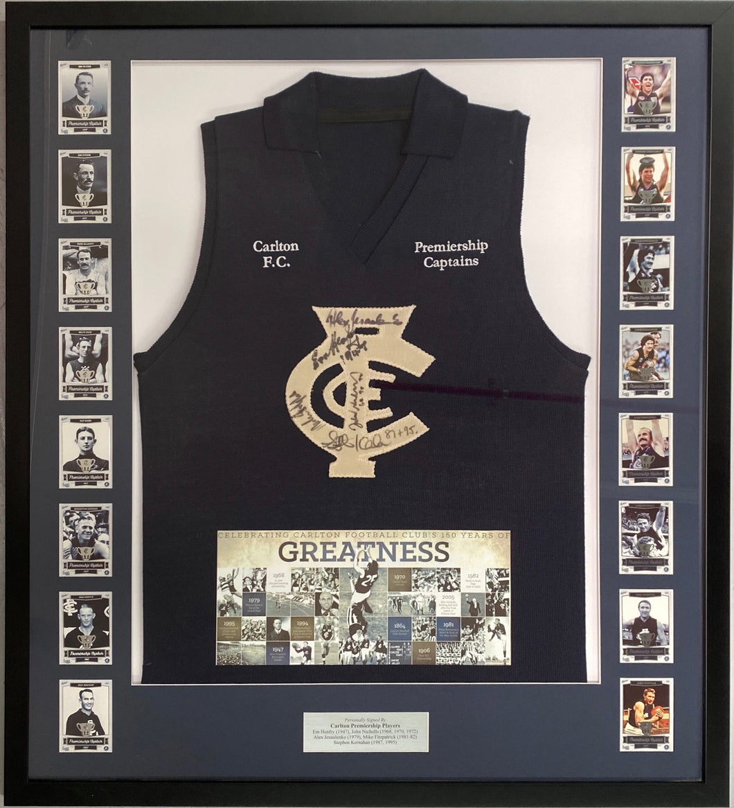 Stephen KERNAHAN, Mike FITZPATRICK, Alex JESAULENKO, John NICHOLLS & Ern HENFRY Signed “Premiership Captains