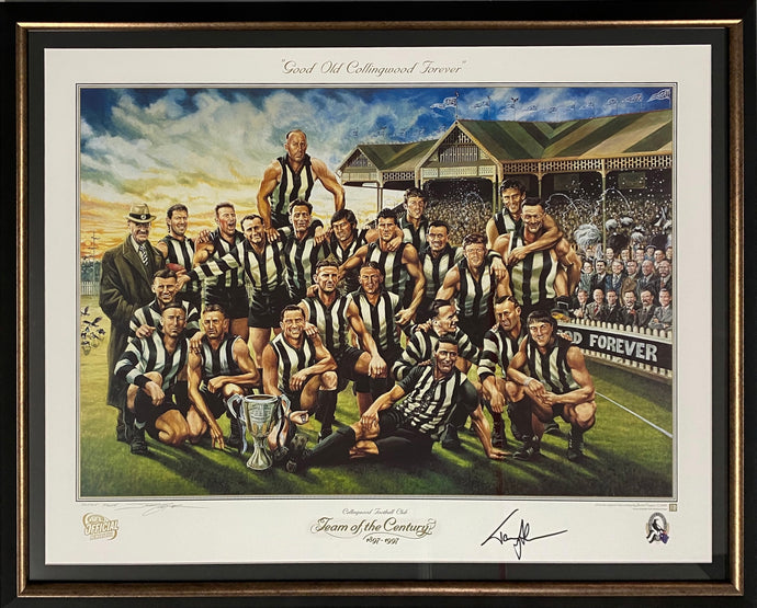 Tony Shaw signed Team of the Century Collingwood Magpies print