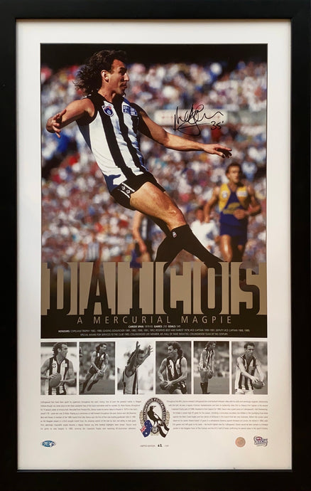 Peter Daicos signed limited edition Magpies AFL print