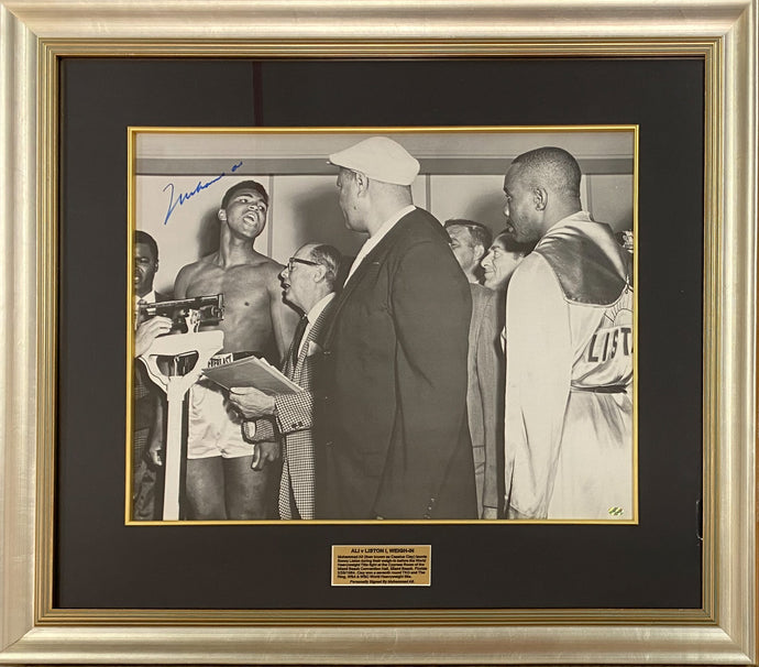 Muhammad Ali signed photo, Sonny Liston weigh-in, COA