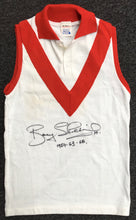 Load image into Gallery viewer, Unframed BOB SKILTON “3-Time Brownlow Medallist&quot; Signed Vintage Swans Jumper
