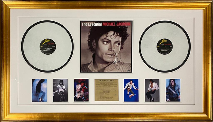 Michael Jackson signed Greatest Hits LP and photo display