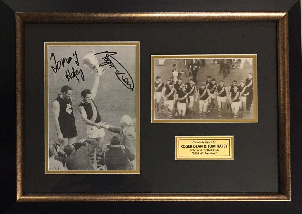 ROGER DEAN & TOM HAFEY Signed “1969 Premiers” Photo Collage Display