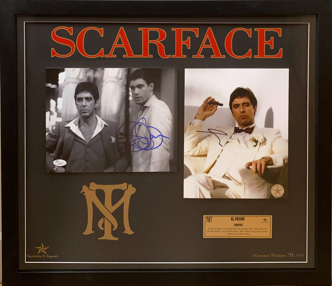 SCARFACE - AL PACINO & STEVEN BAUER Signed Photos Display