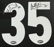 Load image into Gallery viewer, PETER &amp; NICK DAICOS “LEGACY” Signed #35 Collingwood Jumper Display
