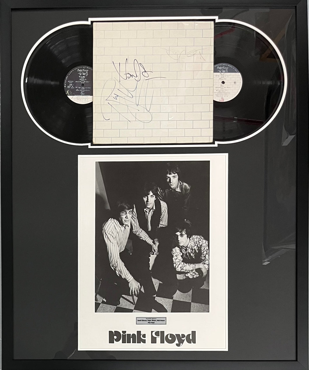 PINK FLOYD - ROGER WATERS, DAVID GILMOUR & NICK MASON Signed “The Wall” Album Display