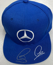 Load image into Gallery viewer, LEWIS HAMILTON Signed Mercedes F1 Team Cap &amp; Championship Print Display
