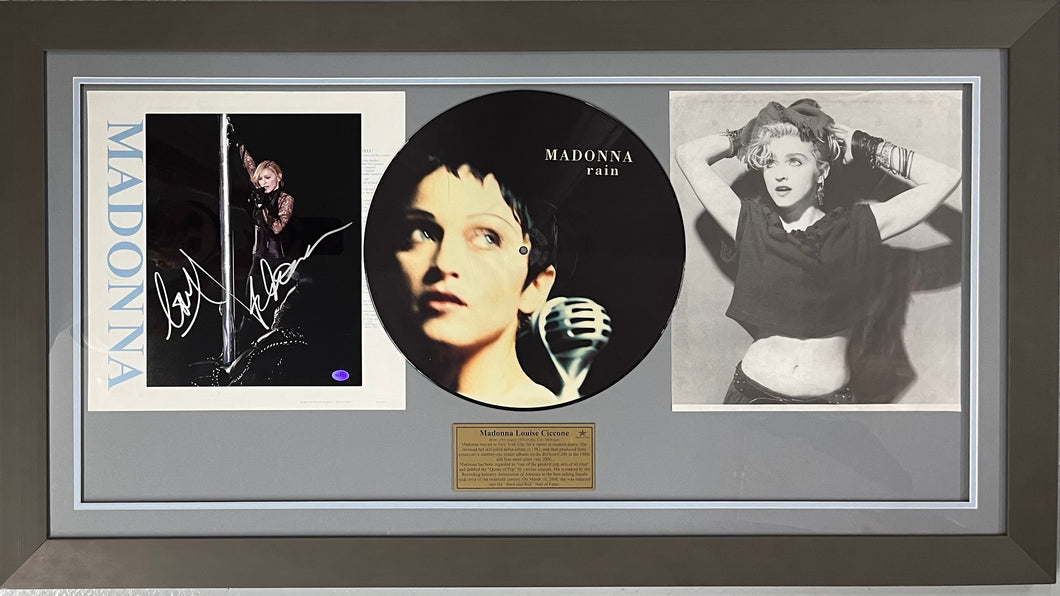 MADONNA Signed Photo & Picture Disc Collage Display