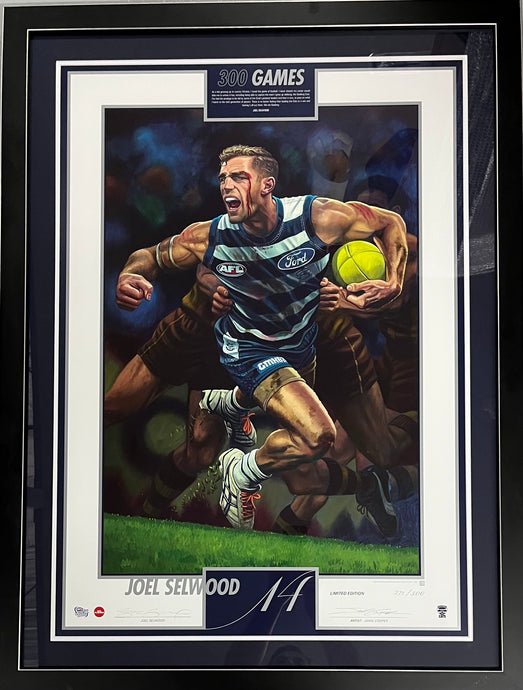 Joel Selwood Signed “300 Games” Print