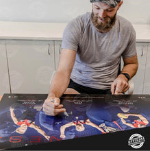 Load image into Gallery viewer, MAX GAWN, CHRISTIAN PETRACCA &amp; CLAYTON OLIVER “Premiership Greatness” Signed 2021 Premiers Lithograph Display
