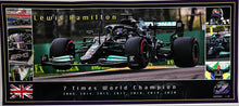 Load image into Gallery viewer, LEWIS HAMILTON Signed Mercedes F1 Team Cap &amp; Championship Print Display
