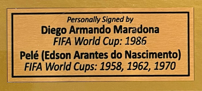 Signed Pele and Maradona armbands with photo collage