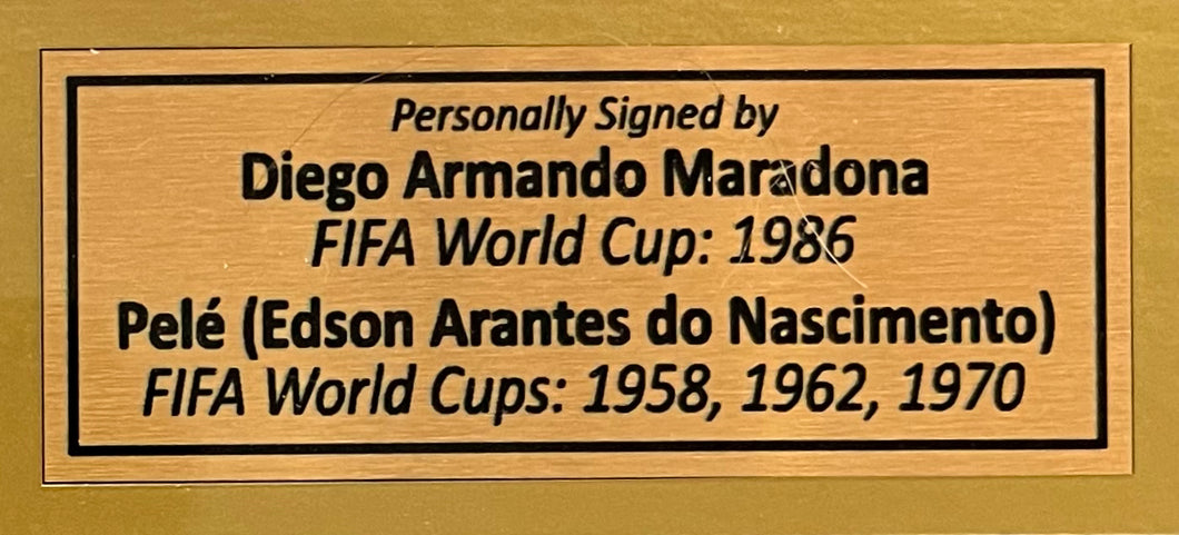 Signed Pele and Maradona armbands with photo collage