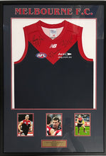 Load image into Gallery viewer, GARRY LYON, NEALE DANIHER &amp; BERNIE VINCE Signed Melbourne Jumper Display
